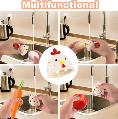 Egg Cleaning Brush 2 Pieces - Silicone Egg Brush Cleaner - Kitchen Accessories - Fresh Egg Brush Cleaner - V1188-MS101-02189-1