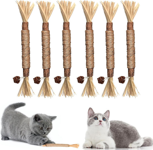 Sticks for Cats - 6 Pieces - Catnip Chew Sticks - Natural Cat Toys - Cat Chew Sticks - Catnip Sticks - V1188-MS101-02191-1