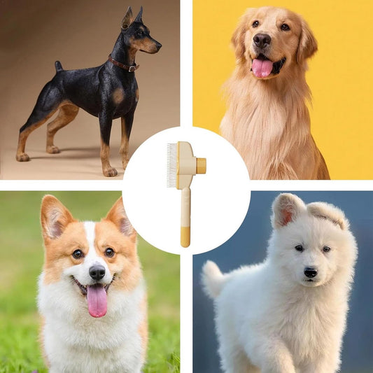 Self-Cleaning Cat and Dog Brush - Pet Hair Remover - Cat Brush/Dog Brush - Dog and Cat Hair Remover - V1188-MS101-02194-1