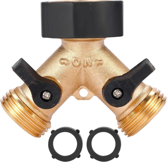 Y-Piece Tap - 3/4 - Tap Splitter - Water Distributor - Outdoor Tap - 2-Way Water Distributor - Brass - G 3/4" V1188-MS101-02199-1