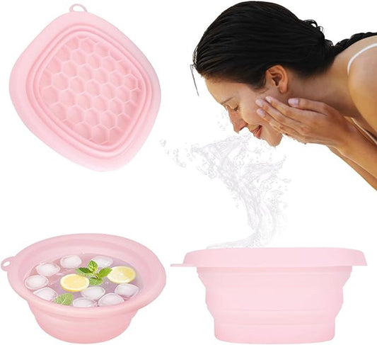 Cooling basin - Facial ice bath - Silicone facial cooling basin - Foldable silicone basin - Built-in ice tray V1188-MS101-02201-1