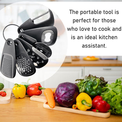 6-piece - kitchen tool set - Multifunctional kitchen tool - portable carabiner - fruit and vegetable peeler - V1188-MS101-02216-1