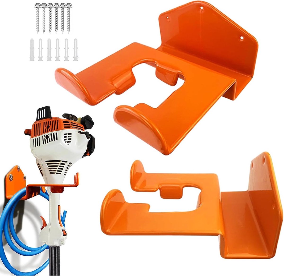 Hanging Hooks - 2 Storage Hooks - Garden Tool Hanging System - Tool Holder - Wall Bracket - Screws Included - V1188-MS101-02217-1
