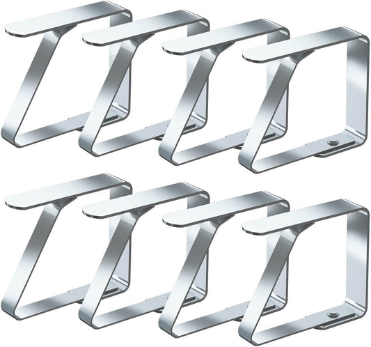 Tablecloth Clips - 8 Pieces - Tablecloth Clips - Sturdy Table Clips - Stainless Steel - Secure Tablecloth - V1188-MS101-02224-1