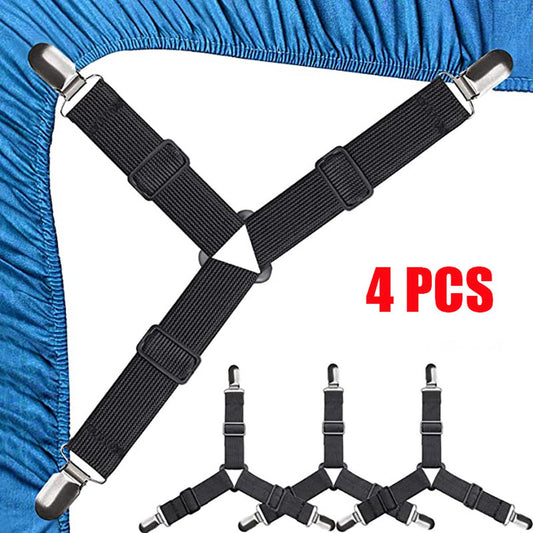 4x Sheet Tighteners - Sheet Fastening Straps - Duvet Clips - Sheet Locking Buckles - Sheet Holders - Duvet V1188-MS101-02228-1