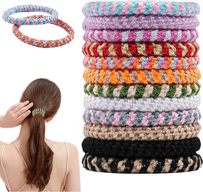Allecto Plus - Pack of 12 elastic hair ties in various colors, suitable for different hairstyles V1188-MS101-02229-1