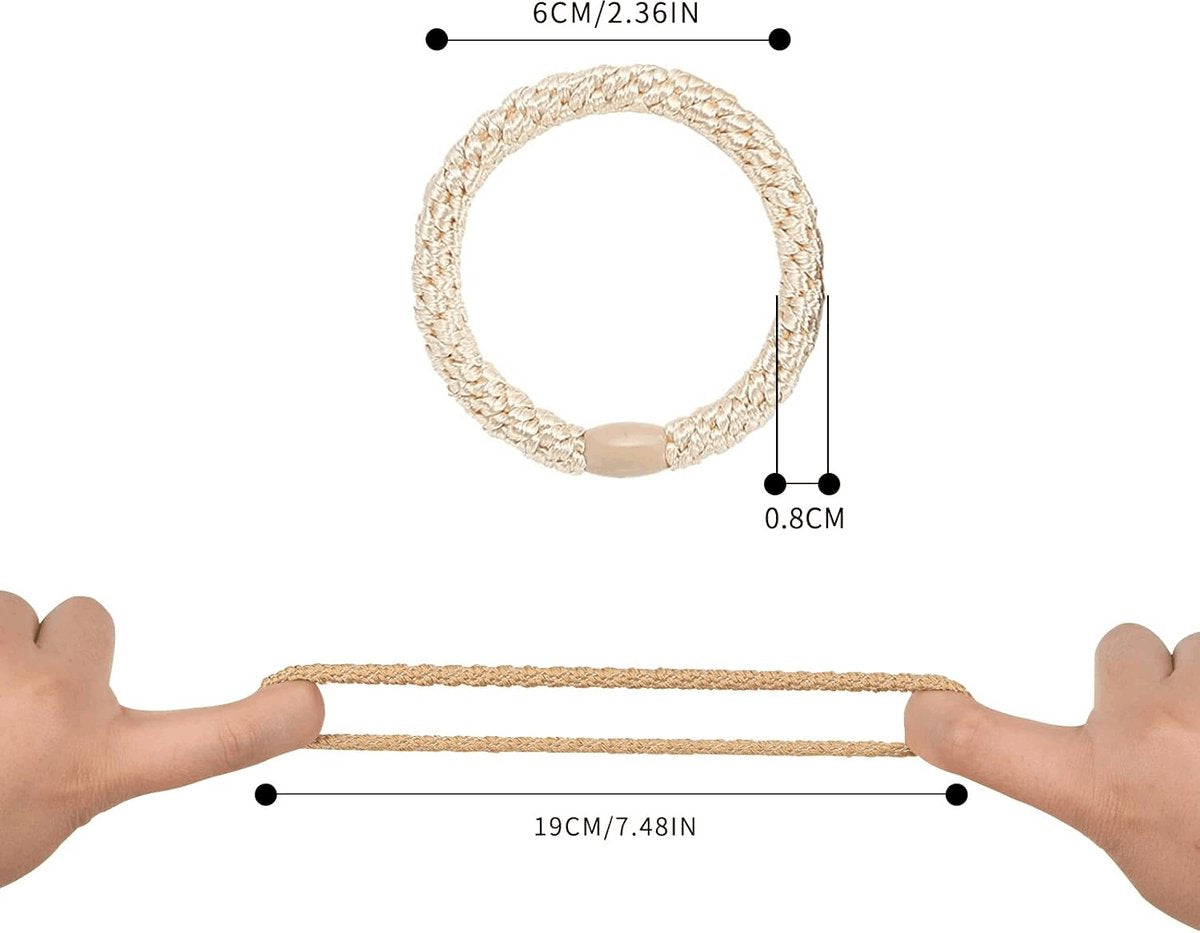 Allecto Plus - Pack of 12 elastic hair ties in various colors, suitable for different hairstyles V1188-MS101-02229-1