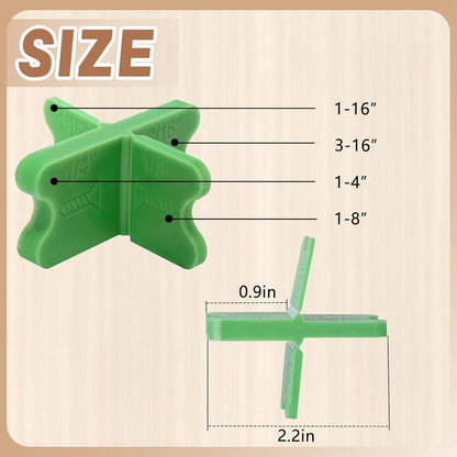 8 pieces - ABS deck spacers - 1/16", 1/8", 3/16", 1/4" - green deck spacers - for pressure-treated composite V1188-MS101-02235-1