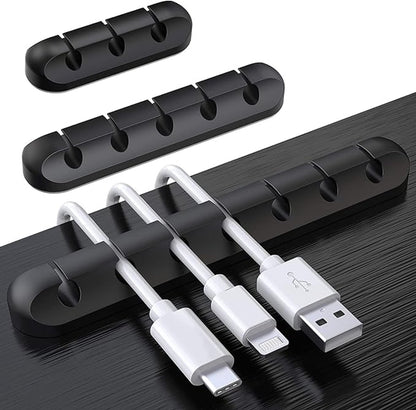 Black cable organizer - Cable net holder - Self-adhesive cable clip - Cable holder - USB cable fastening V1188-MS101-02236-1