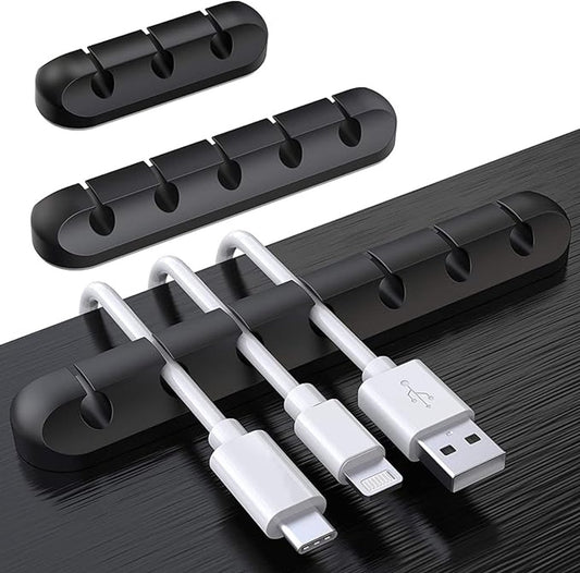 Black cable organizer - Cable net holder - Self-adhesive cable clip - Cable holder - USB cable fastening V1188-MS101-02236-1