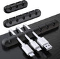 Black cable organizer - Cable net holder - Self-adhesive cable clip - Cable holder - USB cable fastening V1188-MS101-02236-1