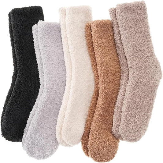 5 Pairs - socks - Warm Fuzzy Fleece Socks - Women's House Socks - Warm Winter Socks - Fluffy Socks - Sleep V1188-MS101-02239-1