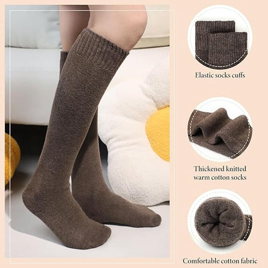 5 Pairs of Knee Socks - Socks - Winter Knee Socks Warm Long Boots - Women's Winter Knitted Overknee Socks - V1188-MS101-02245-1