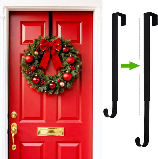 Wreath hanger - 1 piece - Christmas wreath hanger - adjustable from 38 to 65 cm - Wreath hanger for front V1188-MS101-02248-1
