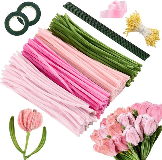 400 pieces - Pipe cleaners - Twister Sticks - Colored Pipe cleaners - Chenille Wire - Thick pipe cleaners - V1188-MS101-02249-1