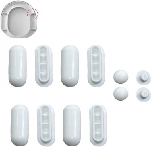 12 pieces - toilet seat bumper pads kit - bidet lid attachment - push-in replacement buffer spacer - V1188-MS101-02264-1