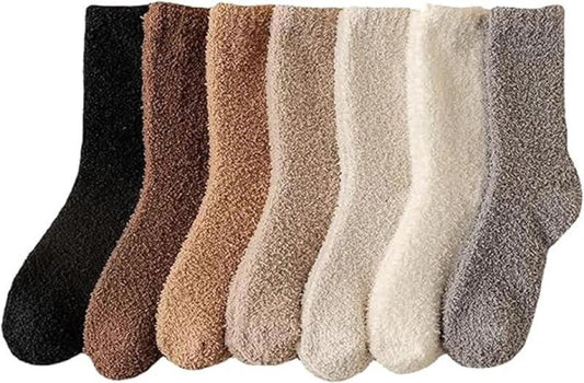 7 Pair - socks - women's socks - Warm Fuzzy Fleece Socks - Women's House Socks - Warm Winter Socks - Fluffy V1188-MS101-02283-1