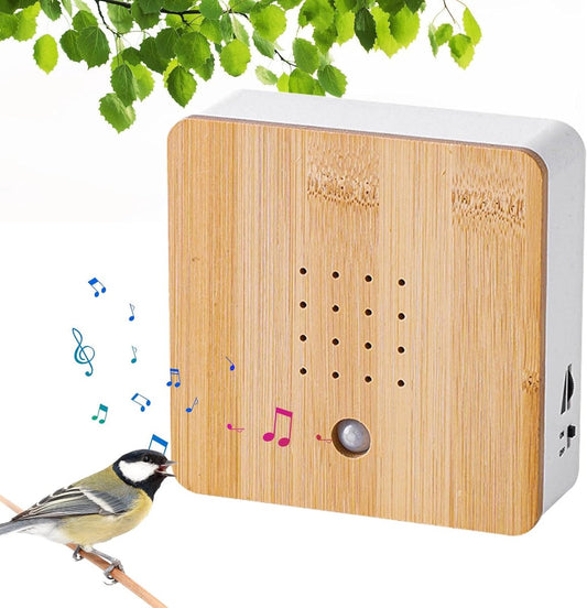 Birdhouse With Sound - Bird Sound House - Bird Sound Box - Zwitscher Box for Toilet or Bathroom - Natural V1188-MS101-02284-1