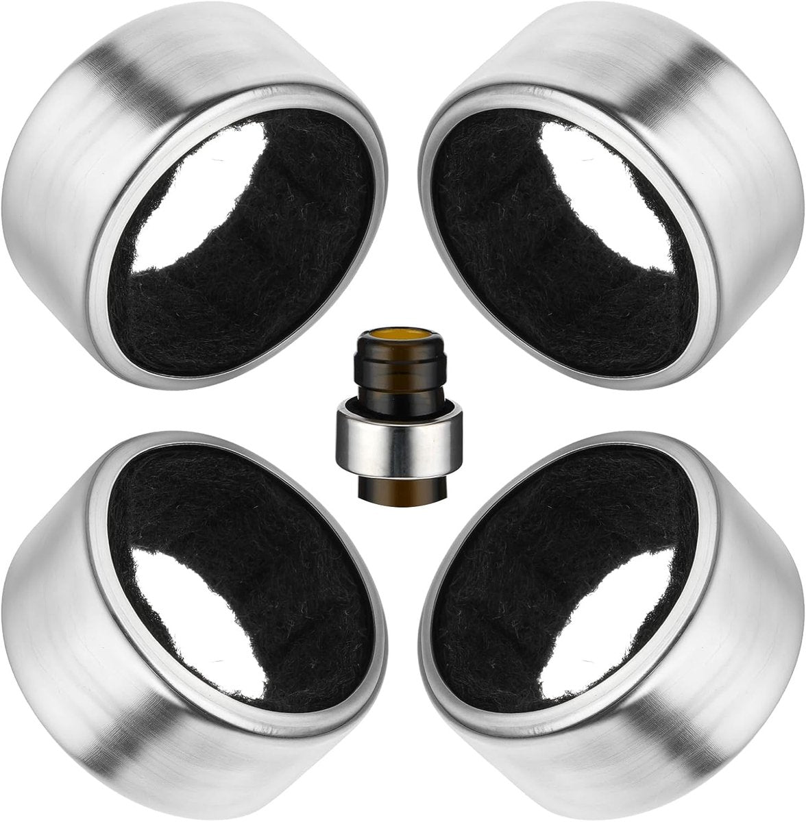 pieces - Wine Drip Ring - Stainless Steel Wine Ring with Drip Catcher - wine drip ring - Drip ring - drip V1188-MS101-02290-1