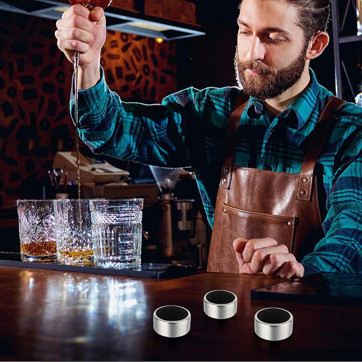pieces - Wine Drip Ring - Stainless Steel Wine Ring with Drip Catcher - wine drip ring - Drip ring - drip V1188-MS101-02290-1