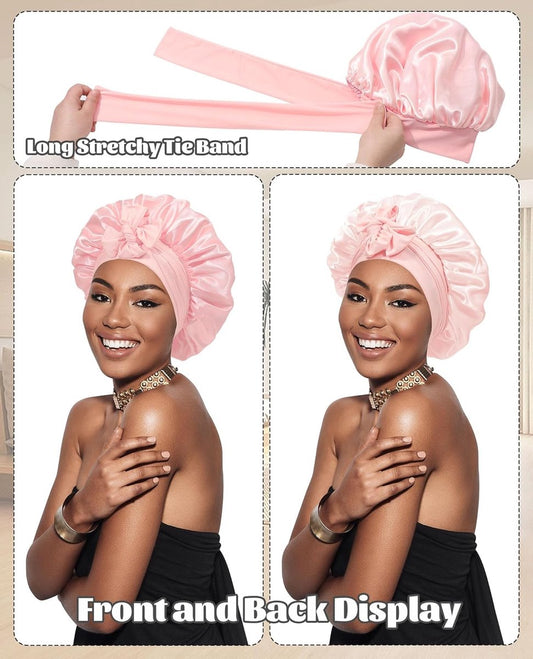 Satin Bonnet - Satin Bonnet - Satin Sleep Cap - Hairnets - Hair Cap - Sleep Cap - Satin Bonnet - Adjustable V1188-MS101-02293-1