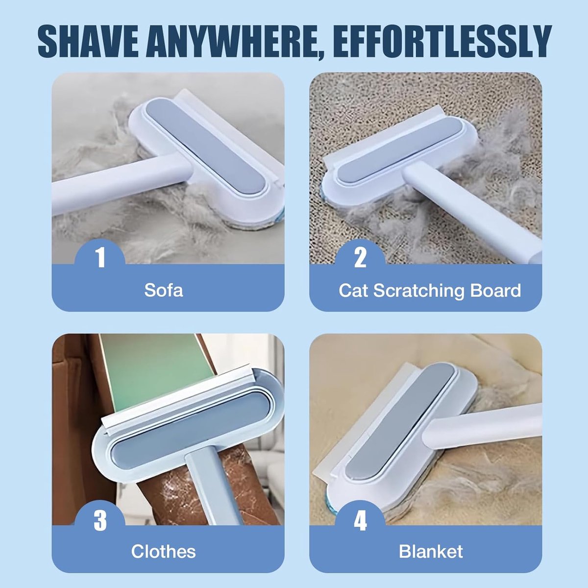 Pet Hair Remover 4 in 1 - 45x18cm - Reusable - Long handle V1188-MS101-02295-1