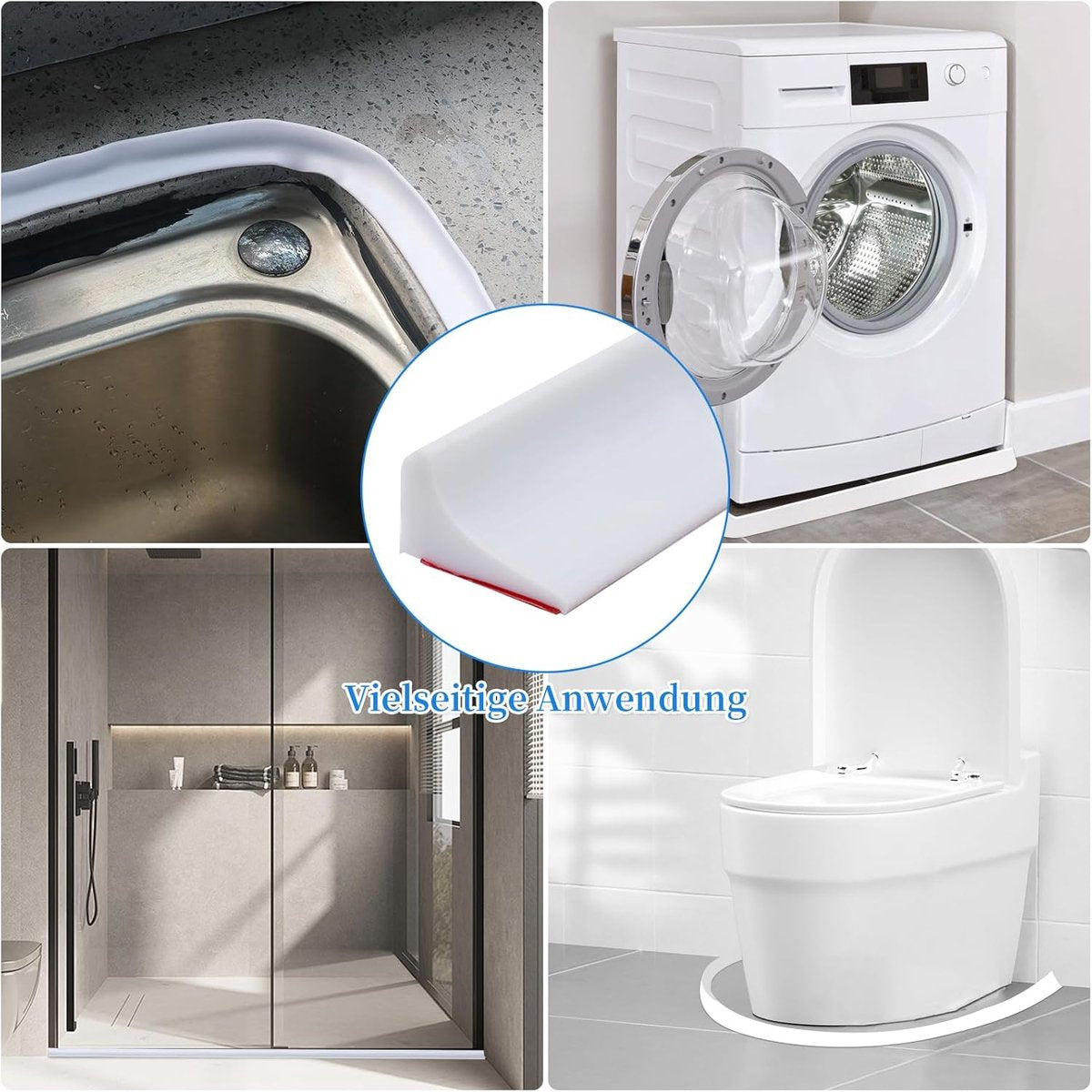 Silicone water stopper - Shower water blocker - 200 cm - White V1188-MS101-02300-1