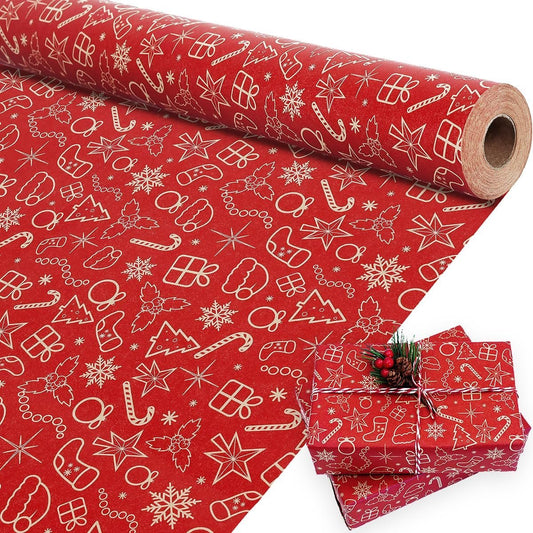 Wrapping paper - Christmas wrapping paper - Christmas gift paper - Wrapping paper with figures - 43 x 300cm - V1188-MS101-02301-1