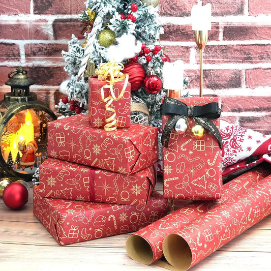 Wrapping paper - Christmas wrapping paper - Christmas gift paper - Wrapping paper with figures - 43 x 300cm - V1188-MS101-02301-1