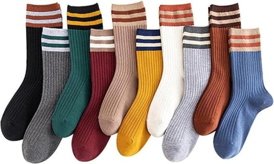 Socks - 10 Pairs of Socks - Value Pack Women's Socks Size 36/40 - Women's Socks - Comfortable Fashion Striped V1188-MS101-02316-1