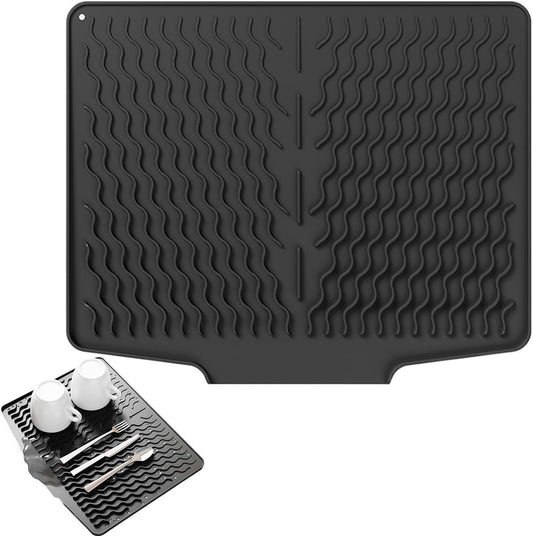39*32 cm - Drain mat - Countertop drying mat - Foldable silicone drainer - kitchen drying mat - non-slip - V1188-MS101-02333-1