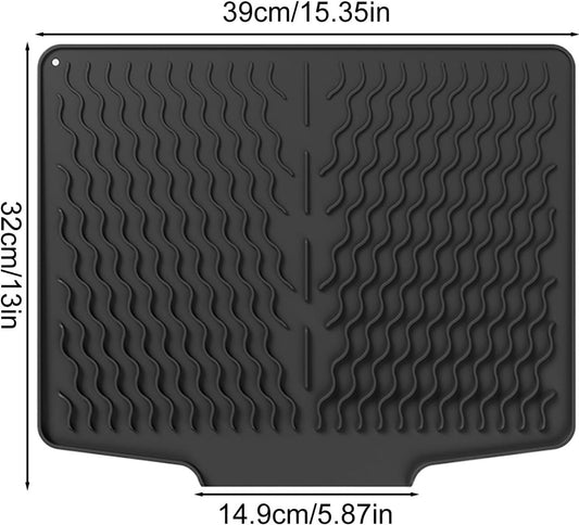 39*32 cm - Drain mat - Countertop drying mat - Foldable silicone drainer - kitchen drying mat - non-slip - V1188-MS101-02333-1