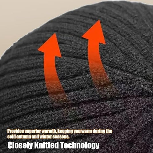 Hat - Knitted hat - Winter hat - Outdoor hat - Warm outdoor hat - with ear flaps and brim - warm knitted hat V1188-MS101-02334-1