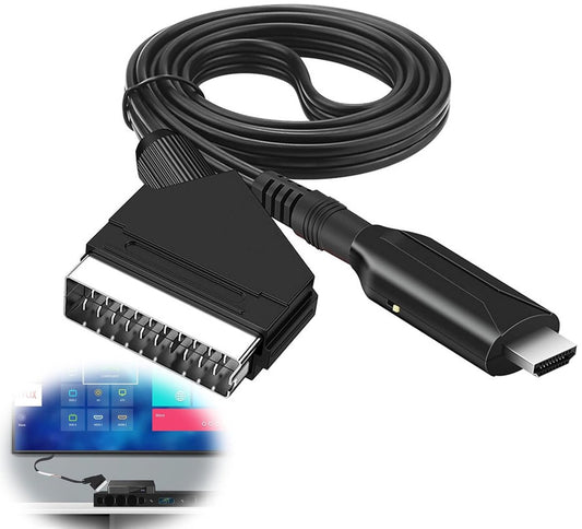 Scart to HDMI converter all-in-one adapter - Video Converter - with HDMI cable and SCART Full HD 1080P/720P V1188-MS101-02345-1
