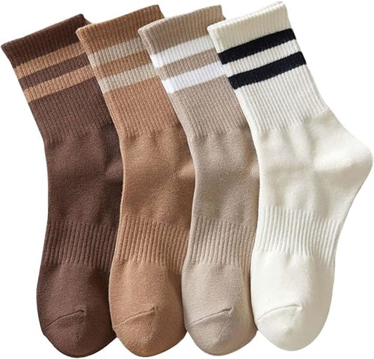 4 pairs - Socks - Cotton Socks - Autumn and winter socks - Comfortable and durable socks - striped socks for V1188-MS101-02347-1