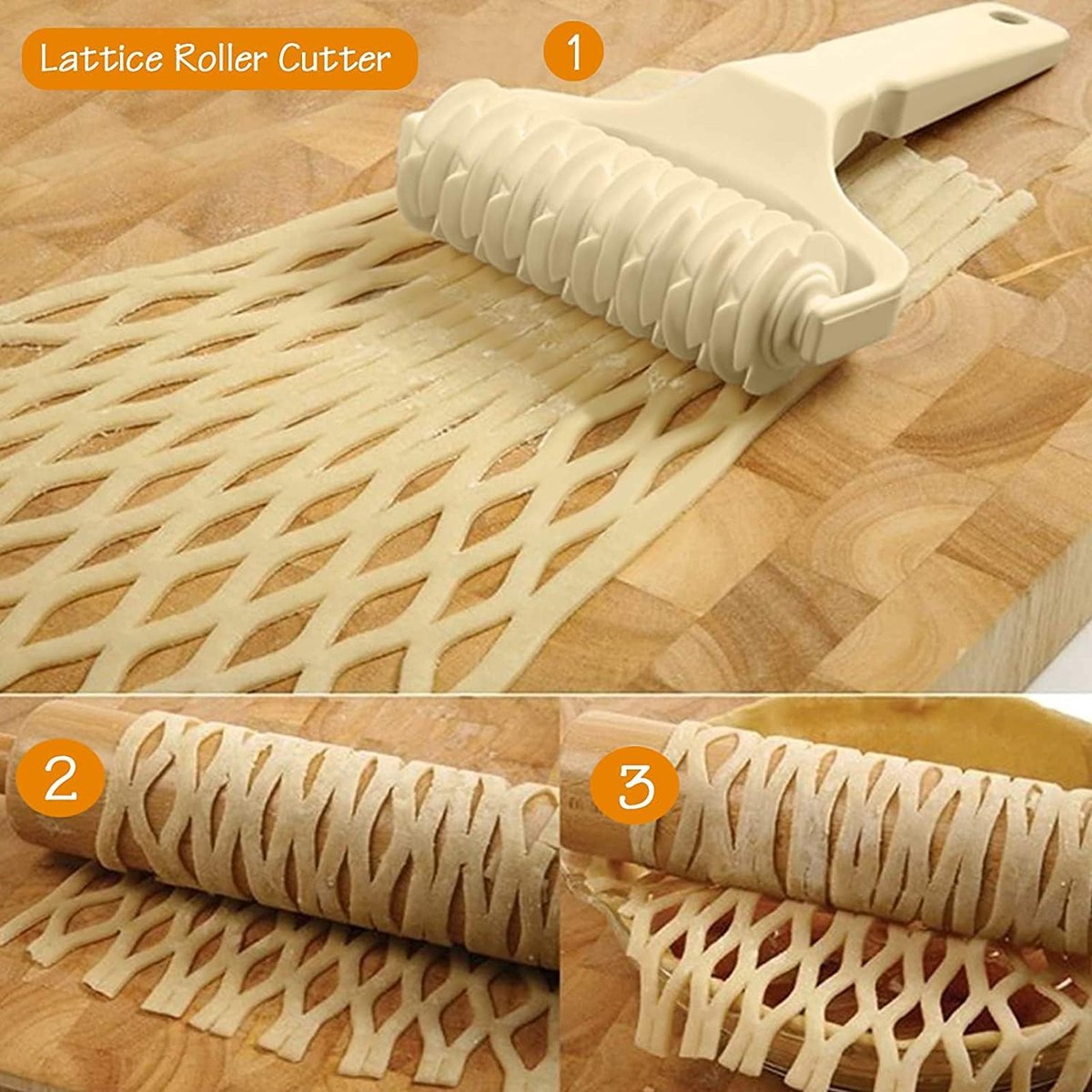 Dough cutter - Grid roller - Grid cutter - Grid cutter for rolling pins - Grid dough knife - roller cutter - V1188-MS101-02350-1