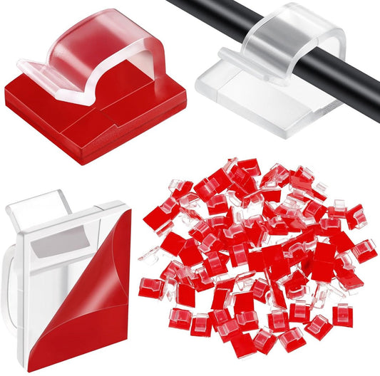 120 pieces - Cable clips - Cable holder - Cable clamp - Cord organizer - Outdoor lighting clips - transparent V1188-MS101-02359-1