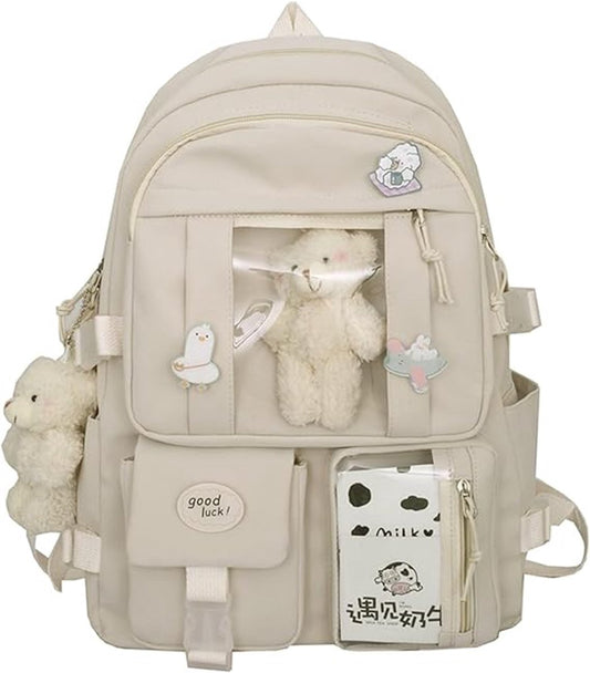 Waterproof backpack for girls - Girl's Backpack With Pin and Accessories - boys' backpack - women's backpack V1188-MS101-02362-1