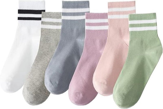 Socks - 6 Pairs of socks - Value pack women's socks Size 36/40 - Women's Socks - fashion striped athletic V1188-MS101-02364-1