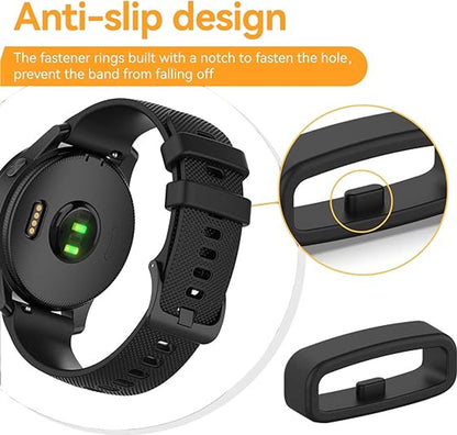 6x Watch strap loop - Safety ring holder - Anti-slip silicone ring - Suitable for 20mm Smartwatch Strap V1188-MS101-02367-1