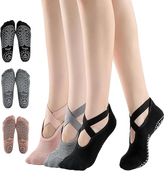 3 pairs of yoga socks - Pilates socks - non-slip socks - sports socks - ballet socks - for yoga pole Pilates V1188-MS101-02374-1