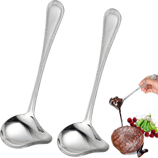 2 pieces - Gravy ladle - Spoon - Spoon with spout - Kitchen sauce ladle - Sauce ladle - Stirring spoon - Soup V1188-MS101-02384-1