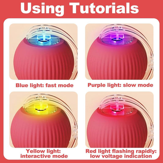 Electric Cat Ball Toy - Cat Toys - Electric Toy Ball - Pet Toys - Smart Toy Ball - Automatic Rolling Cat Ball V1188-MS101-02403-1