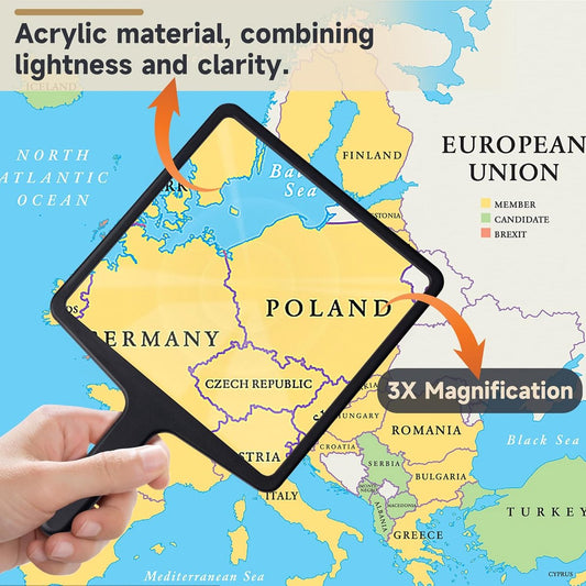 3X magnifying glass - reading magnifier - Reading magnifier for the visually impaired - Fresnel magnifying V1188-MS101-02408-1
