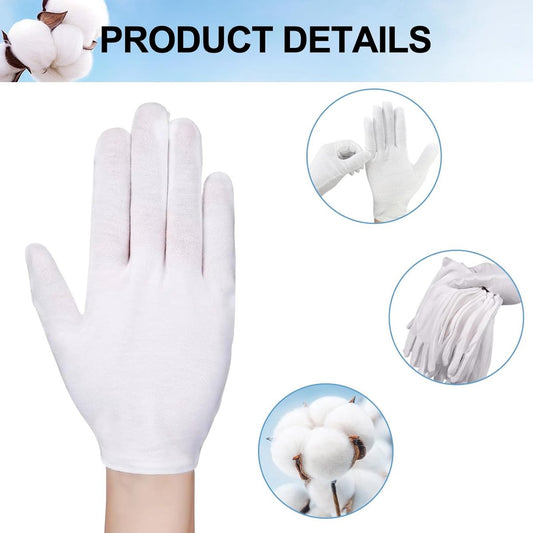 24 pairs - Gloves - white cotton gloves - soft cotton gloves - coin jewelry, silver inspection gloves - V1188-MS101-02409-1