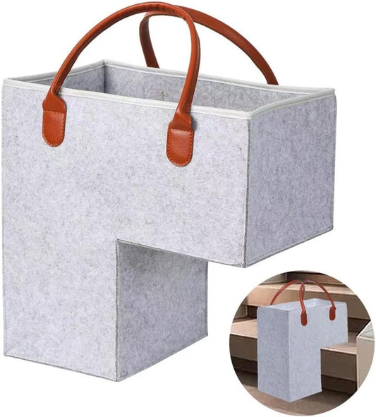 Stair Organizer Basket - Stair Basket - L-shaped foldable stair basket - Storage Bag - Felt Stair Basket - V1188-MS101-02413-1