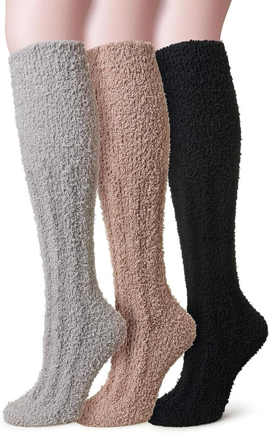 3 Pairs - socks - Knee socks - Warm Fuzzy Fleece Socks - Women's House Socks - Warm Winter Socks - Fluffy V1188-MS101-02415-1