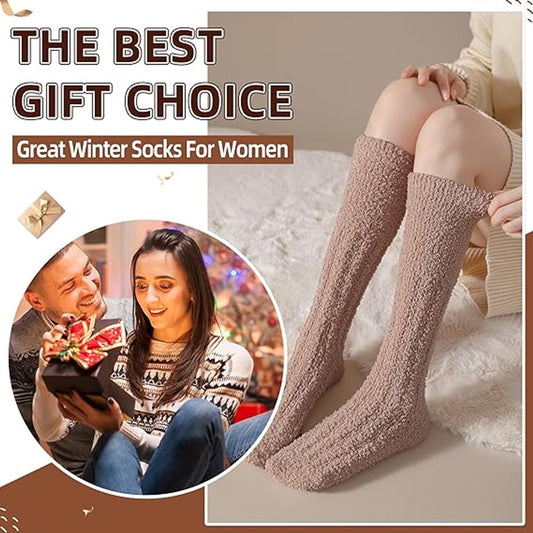 3 Pairs - socks - Knee socks - Warm Fuzzy Fleece Socks - Women's House Socks - Warm Winter Socks - Fluffy V1188-MS101-02415-1