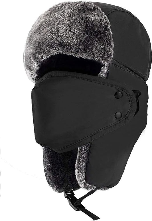 Beanie - men's beanie - Winter beanie - With Ear flaps and Face Mask - Winter Fur - Men's winter hat - V1188-MS101-02420-1