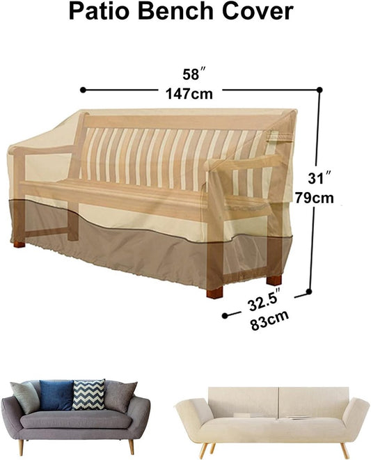 Garden Bench Cover - Protective Cover for 2-Seater Garden Bench - Bench Cover - Waterproof Garden Bench Cover V1188-MS101-02422-1